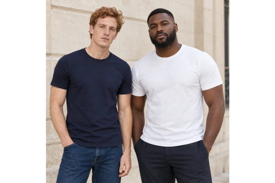 Blanc, marine, noir : le tee shirt homme fabriqué en France d&rsquo;ERVERTE