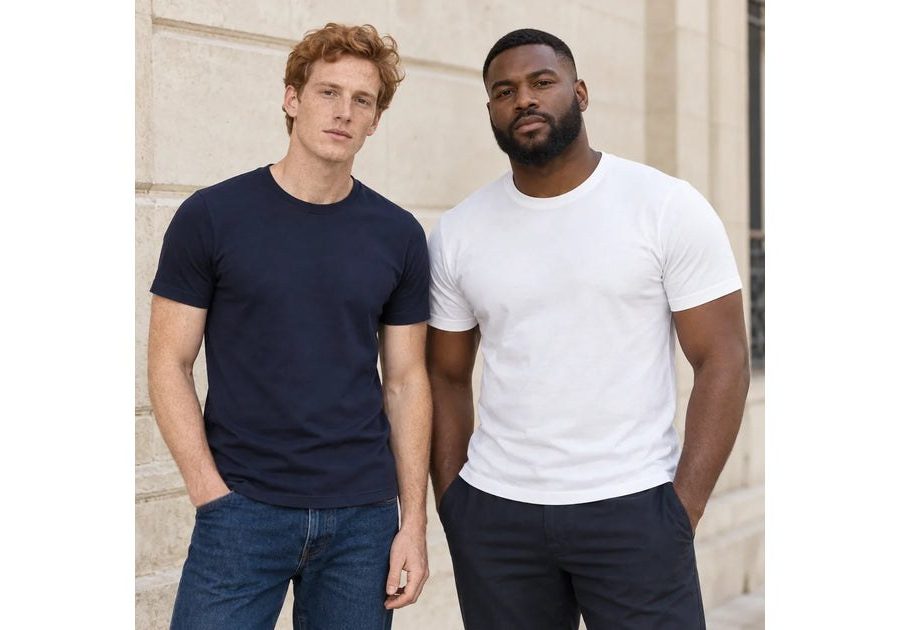 Blanc, marine, noir : le tee shirt homme fabriqué en France d&rsquo;ERVERTE